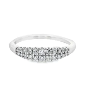 9ct White Gold Lab Grown Diamond Double Row Band TDW= 0.20ct R-00291