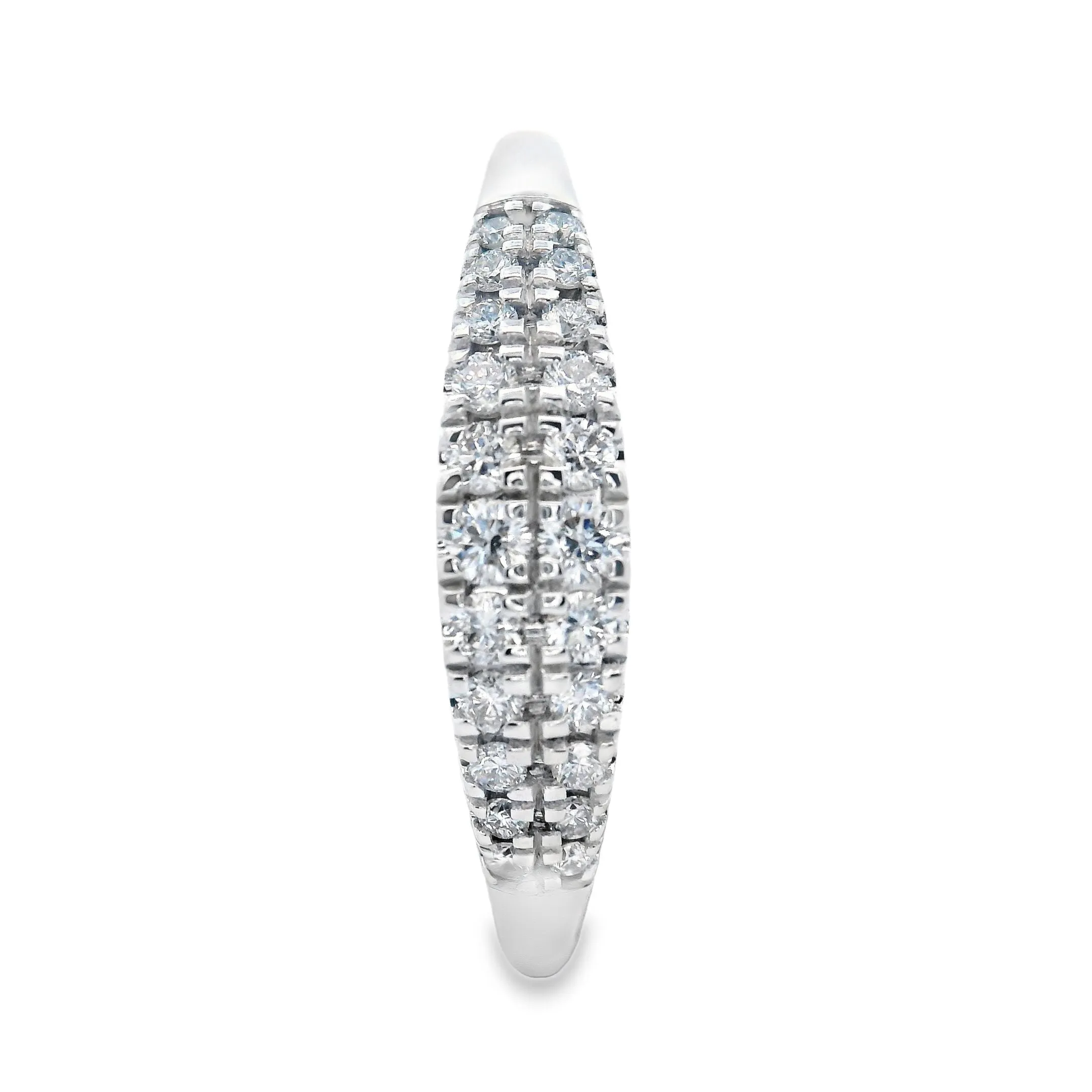 9ct White Gold Lab Grown Diamond Double Row Band TDW= 0.20ct R-00291