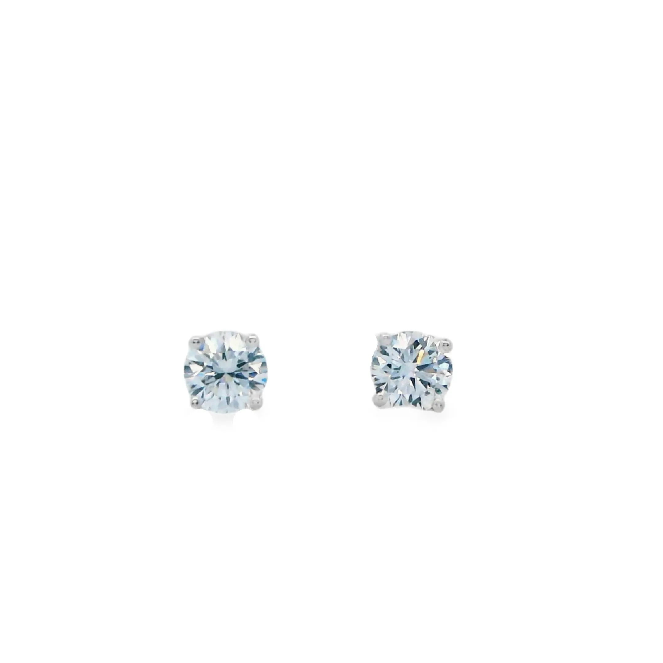 9ct White Gold Round Brilliant Lab Grown Diamond Stud Earrings TDW=0.40ct