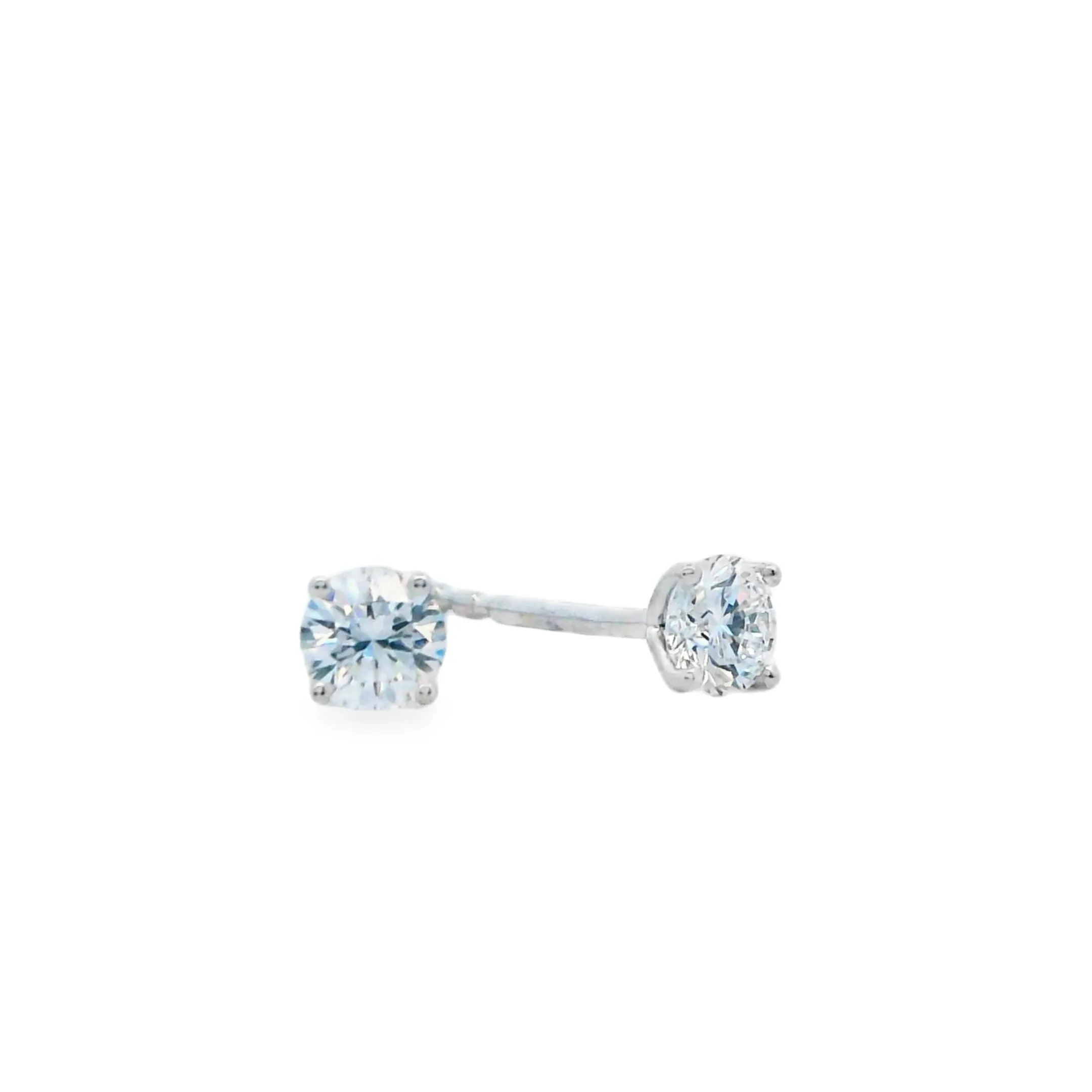 9ct White Gold Round Brilliant Lab Grown Diamond Stud Earrings TDW=0.40ct