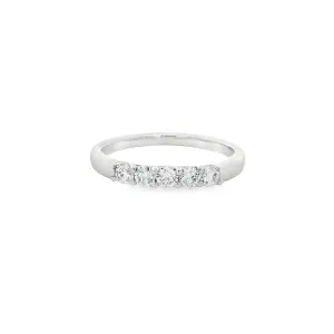 9ct White Gold Round Lab Grown Diamond Claw Set Eternity Wedding Band TDW= 0.40ct