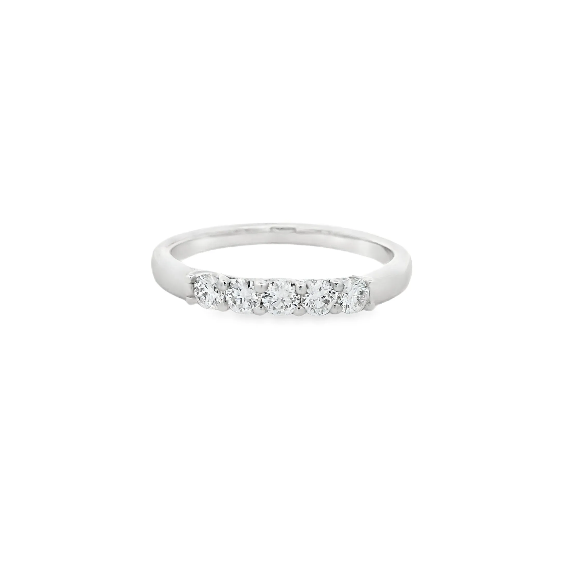 9ct White Gold Round Lab Grown Diamond Claw Set Eternity Wedding Band TDW= 0.40ct