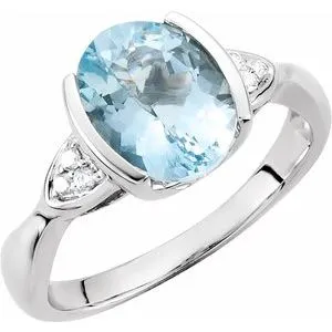Accented Half Bezel Ring