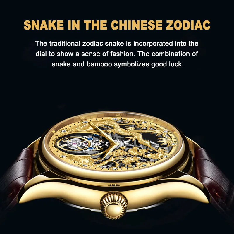 AESOP Zodiac Skeleton Tourbillon Snake Watch 7073
