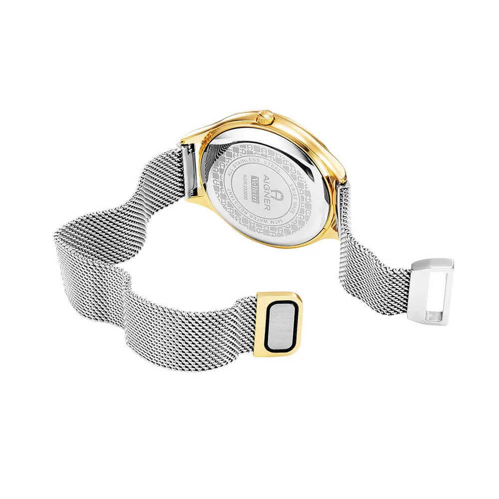 Aigner VELLETI  Ladies- Stainless Steel and Mother-of-Pearl Dial Watch