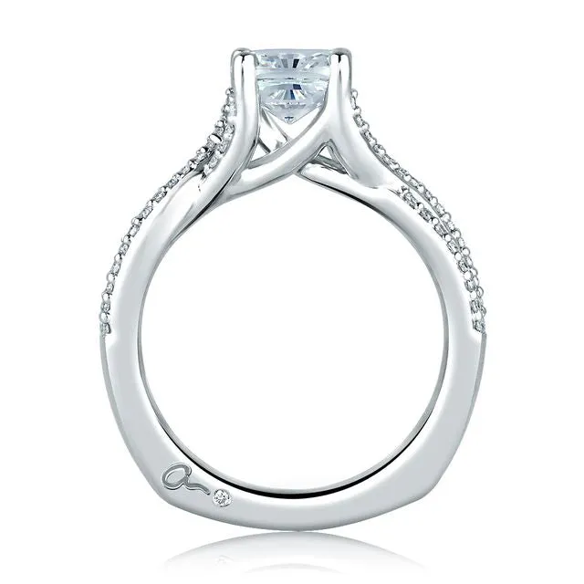 A.Jaffe Engagement Rings Criss Crossover Cushion Cut Engagement Ring MES575/177