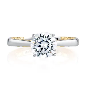 A.Jaffe Engagement Rings Sophisticated Two Tone Round Cut Diamond Engagement Ring MECRD2336Q/100