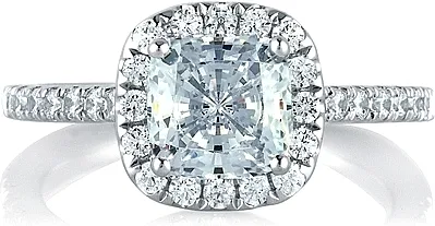 A.Jaffe Pave Halo Diamond Engagement Ring