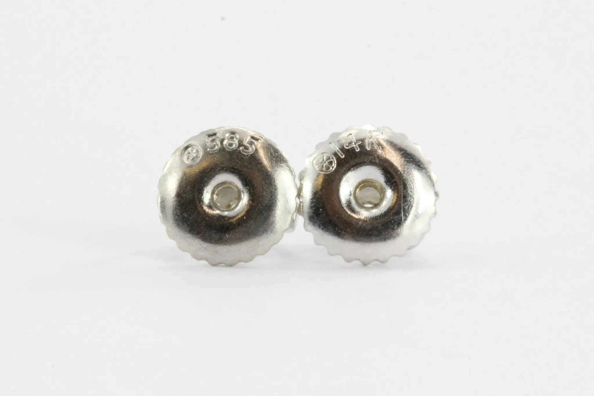 Antique 14K White Gold & Platinum Diamond & Emerald Earrings