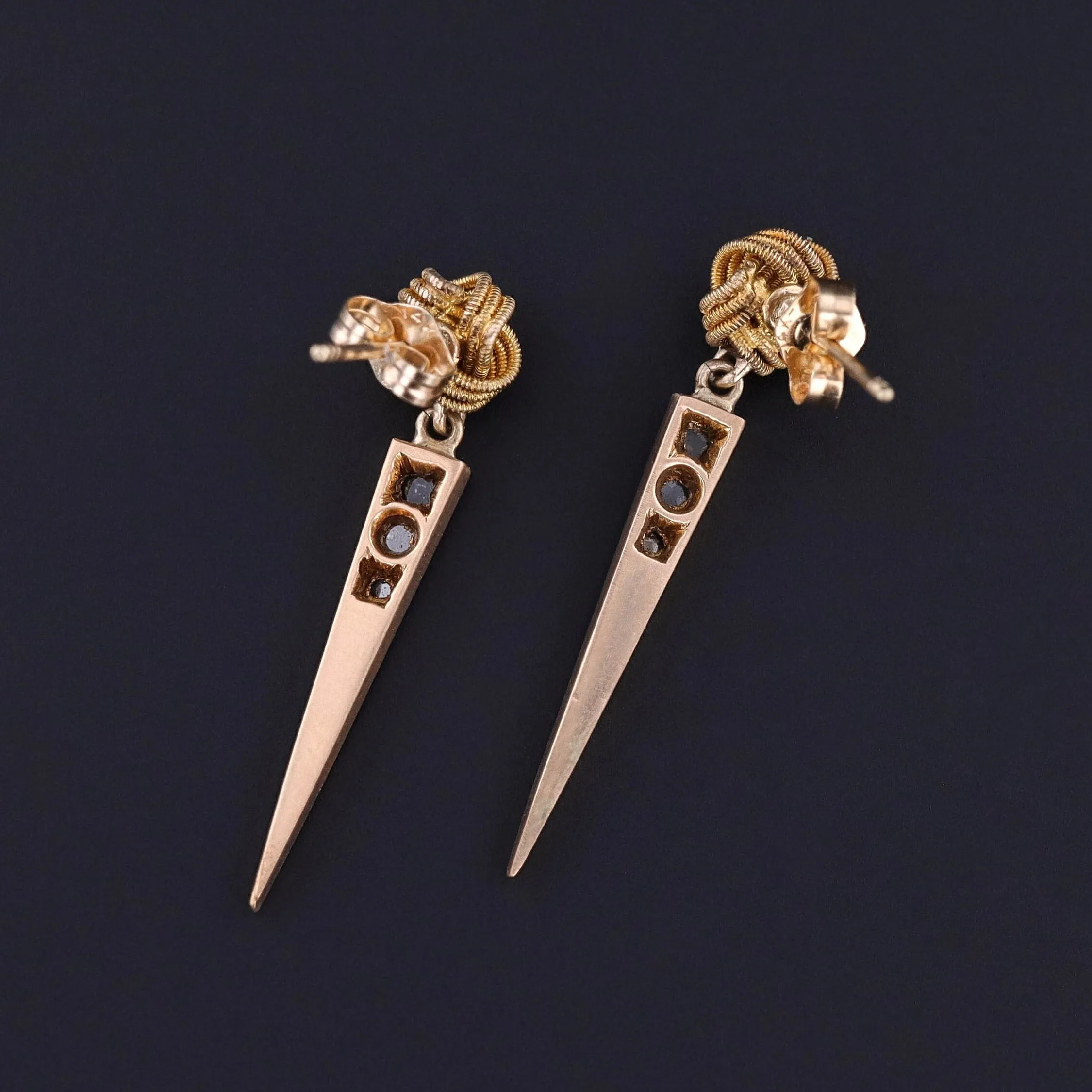 Antique Diamond Love Knot Conversion Earrings