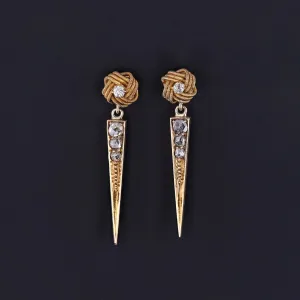 Antique Diamond Love Knot Conversion Earrings