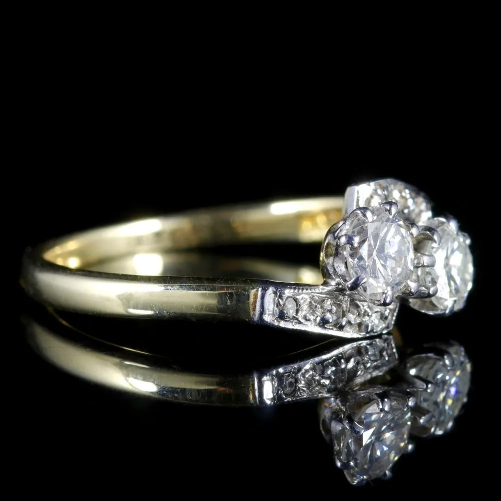 Antique Edwardian Diamond Twist Engagement Ring Circa 1910