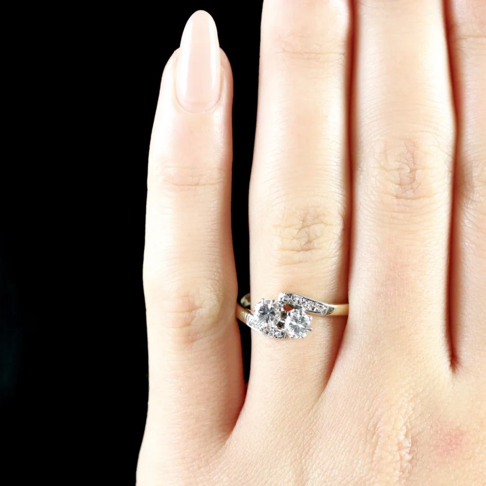 Antique Edwardian Diamond Twist Engagement Ring Circa 1910