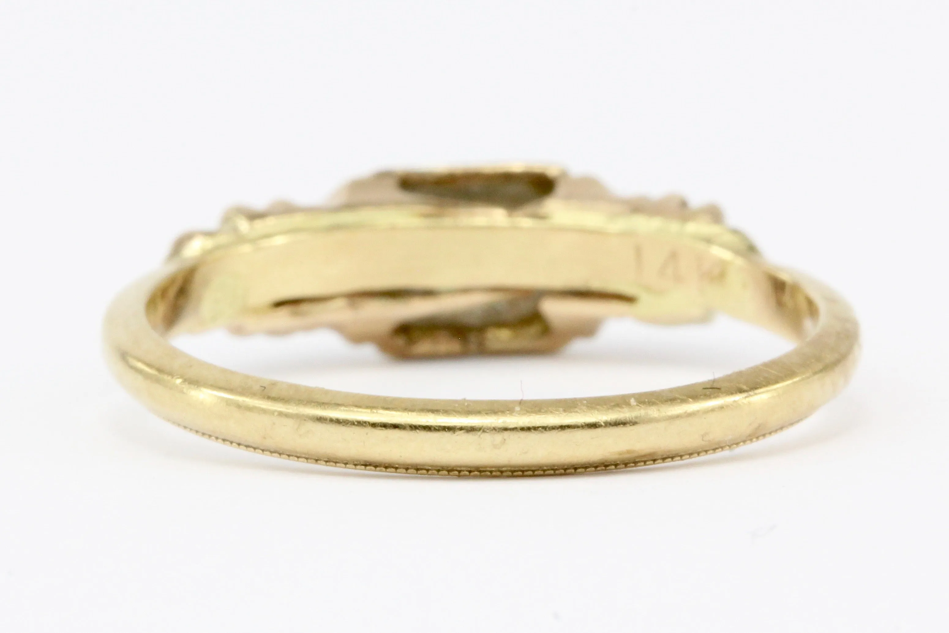 Antique Old European Cut Diamond 14K Gold Low Profile Engagement Ring Size 6.5