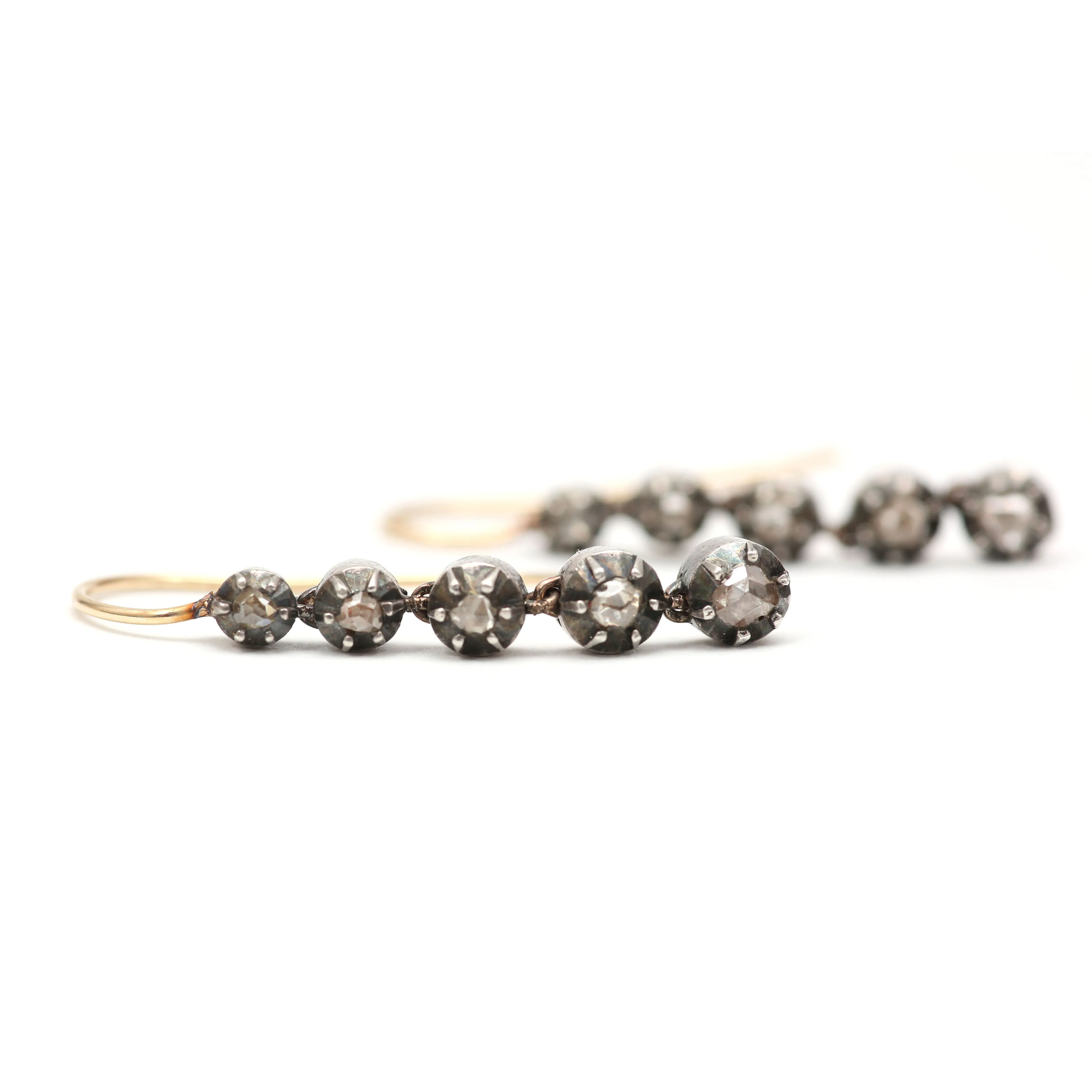 Antique Rose Cut Diamond Earrings