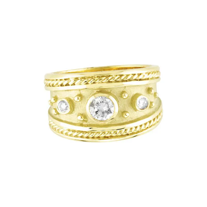 ANTIQUE STYLE DIAMOND RING 18K GOLD (0.4 CTW)