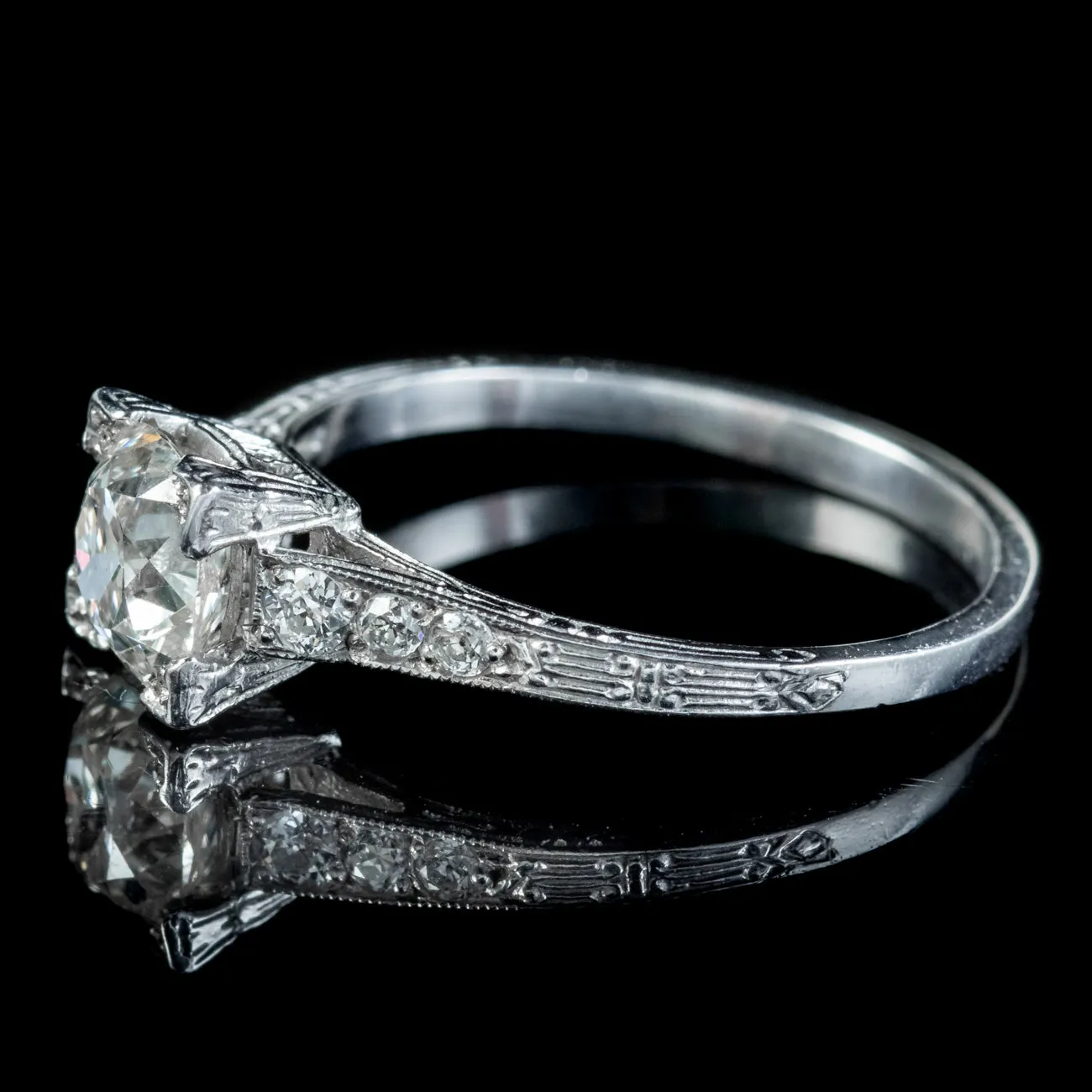 Art Deco Diamond Solitaire Engagement Ring 1ct Of Diamond Circa 1920
