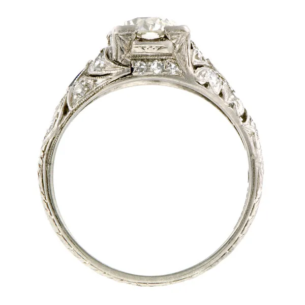 Art Deco Engagement Ring, RBC 1.57ct