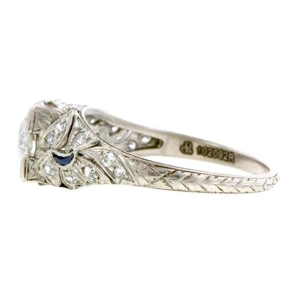 Art Deco Engagement Ring, RBC 1.57ct