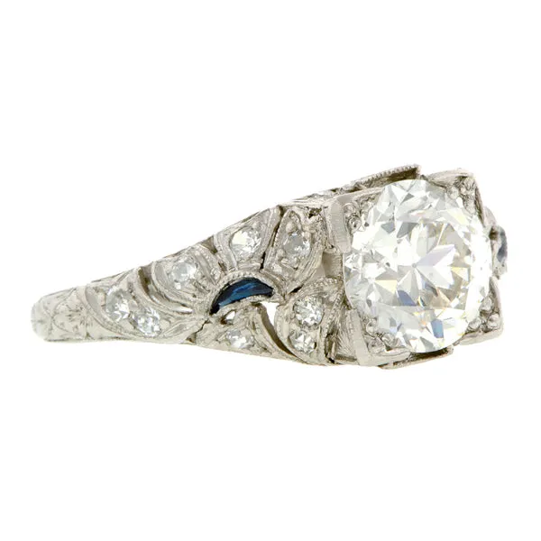 Art Deco Engagement Ring, RBC 1.57ct