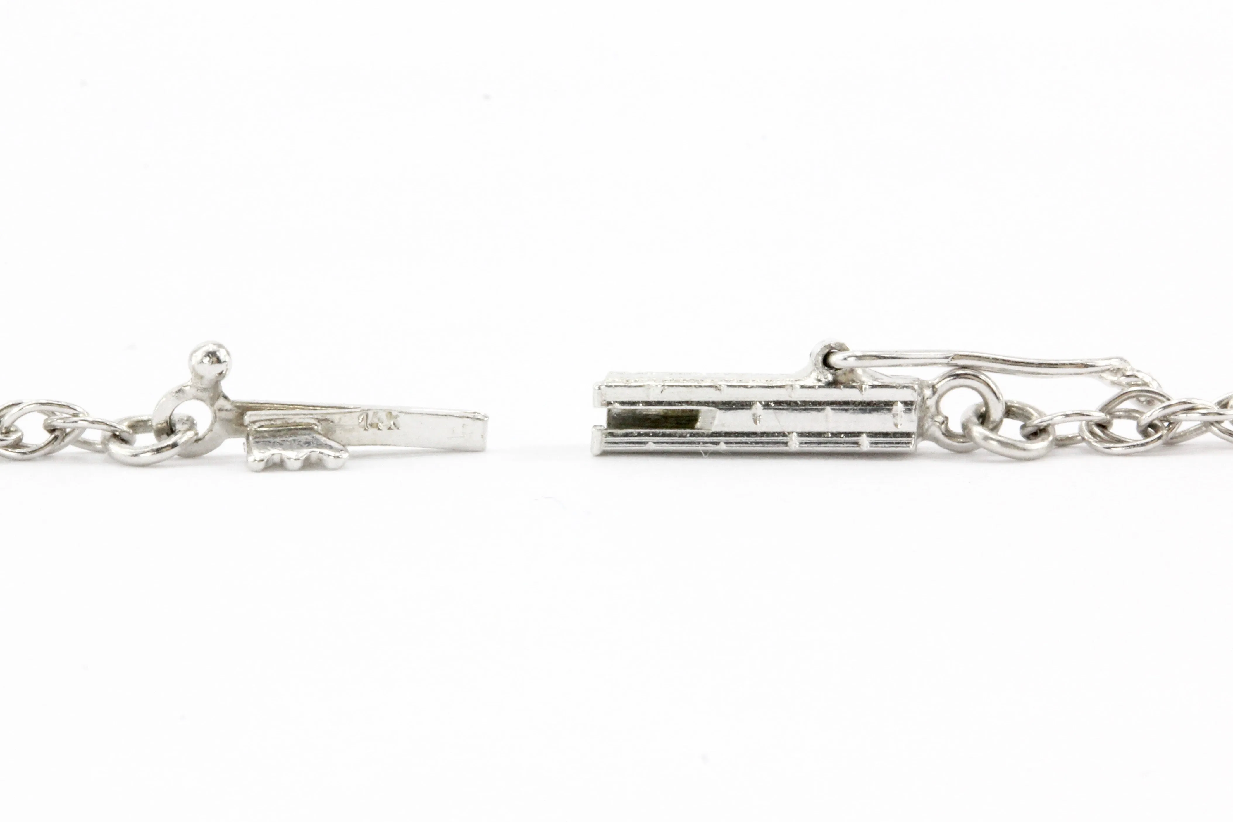 Art Deco White Gold & Platinum Diamond & Ruby Station Necklace c.1920's