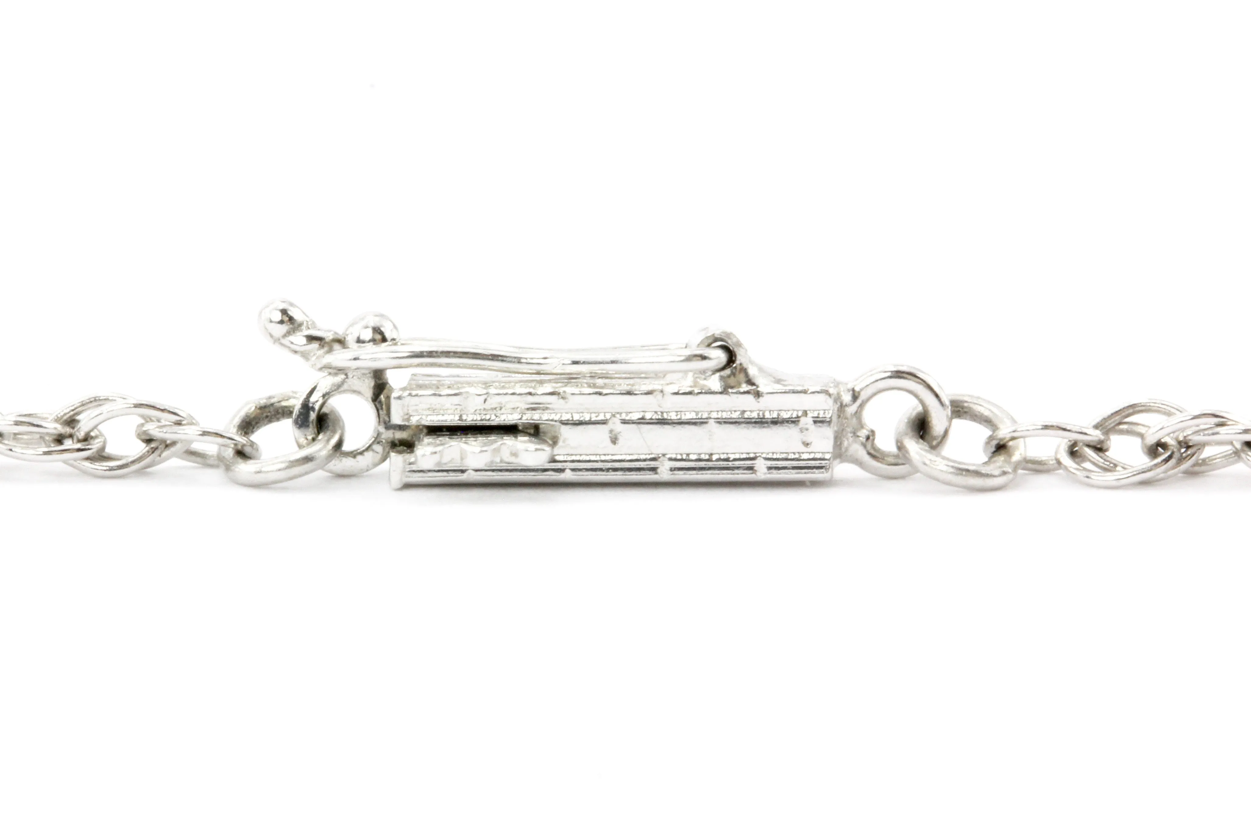 Art Deco White Gold & Platinum Diamond & Ruby Station Necklace c.1920's