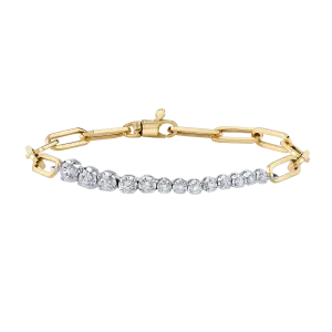 Ascending Diamonds on Rectangular Chain Bracelet