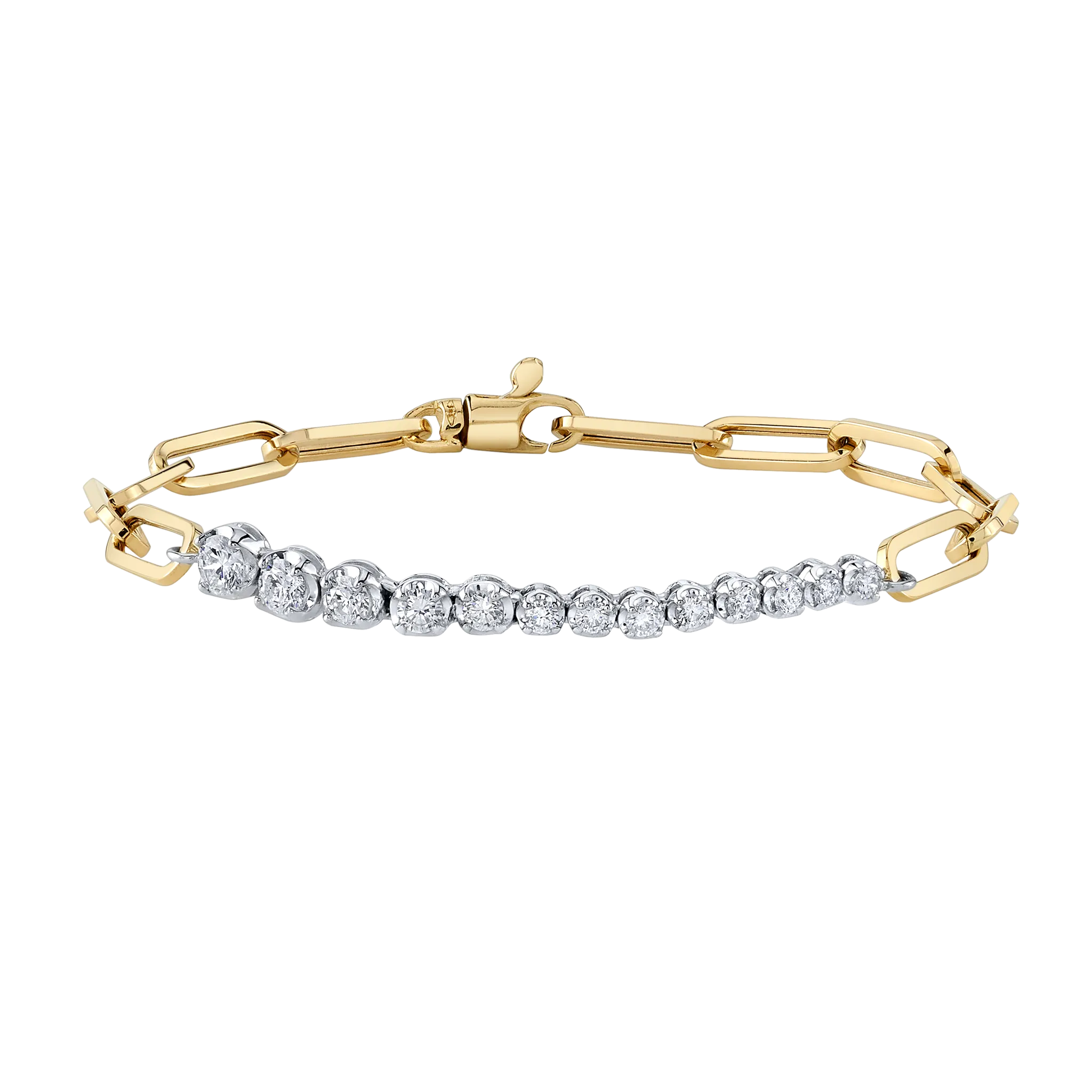 Ascending Diamonds on Rectangular Chain Bracelet
