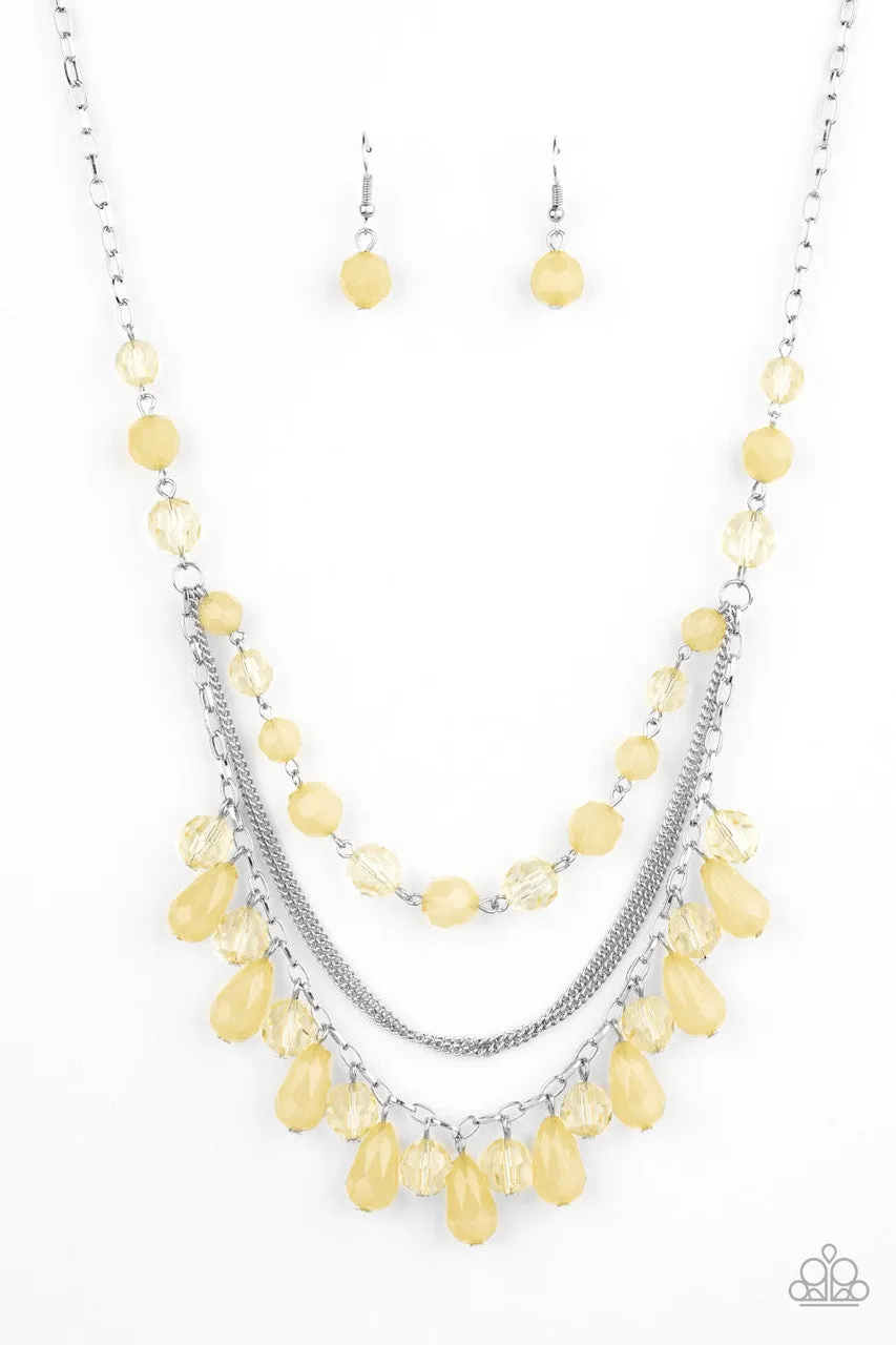 Awe-Inspiring Iridescence Yellow Paparazzi Necklace