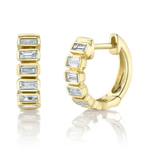 Baguette Diamond Huggies