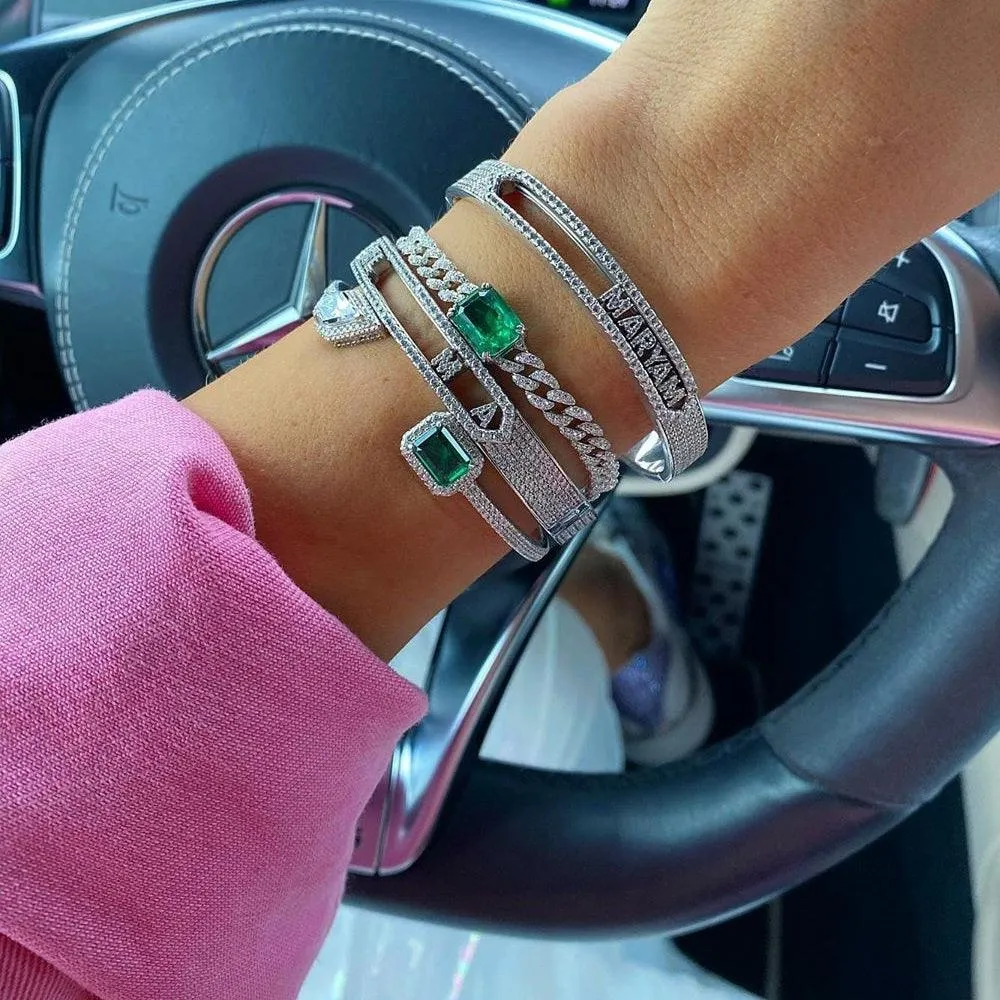 Baguette Green Stone Bracelet
