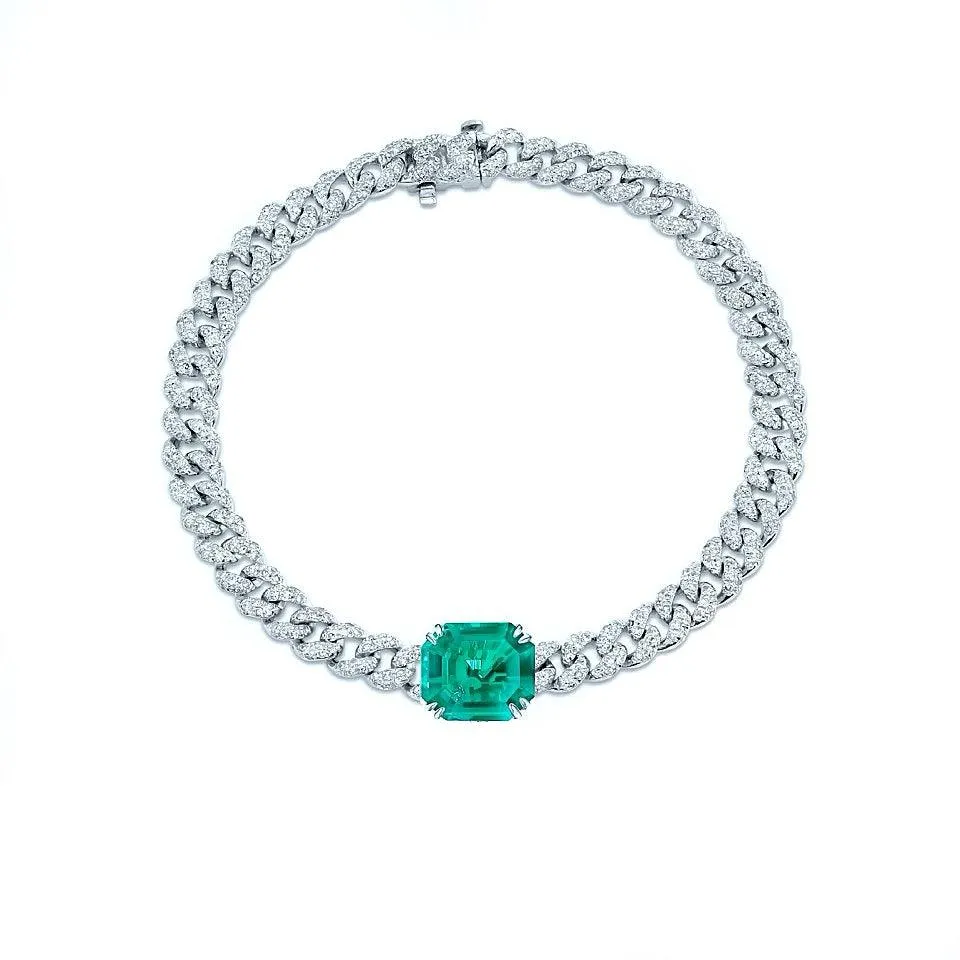 Baguette Green Stone Bracelet