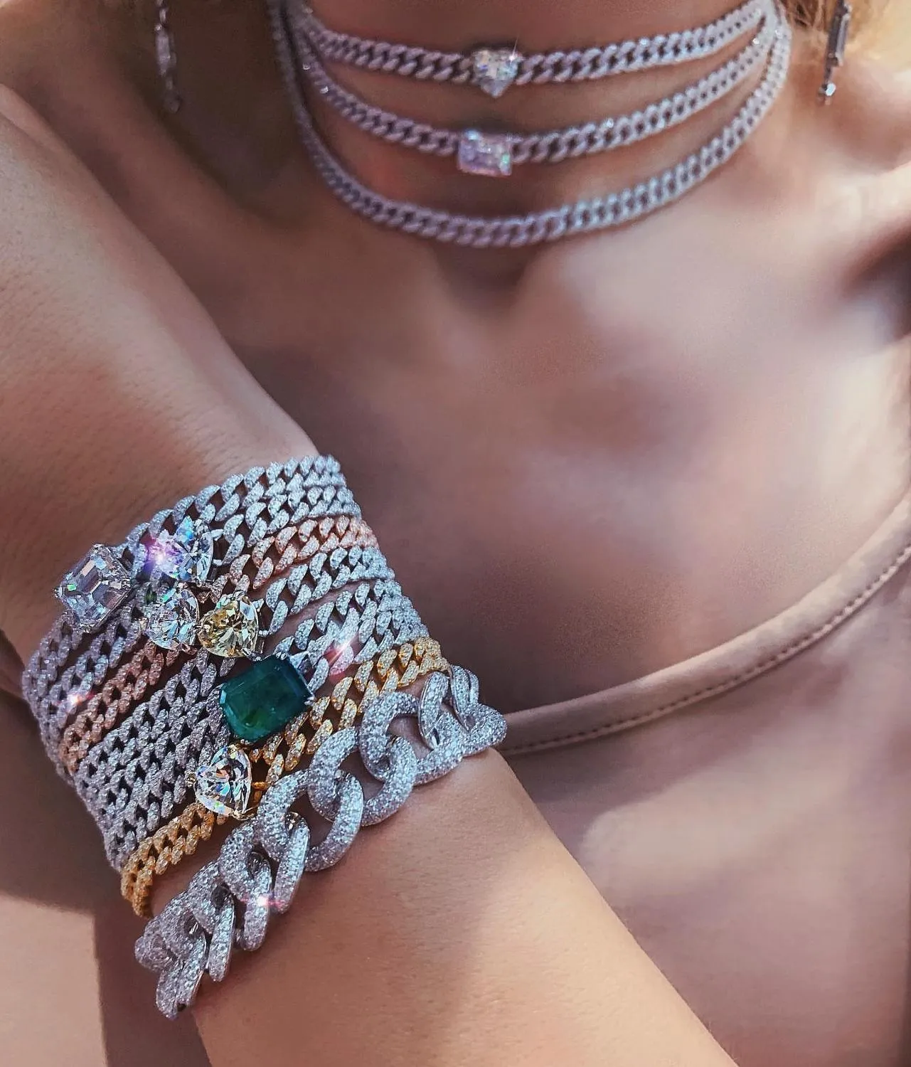 Baguette Green Stone Bracelet