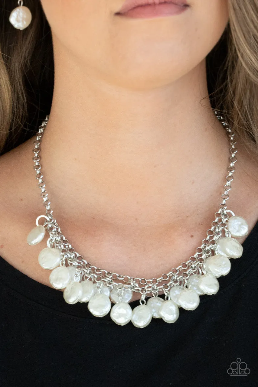 BEACHFRONT and Center White Paparazzi Necklace