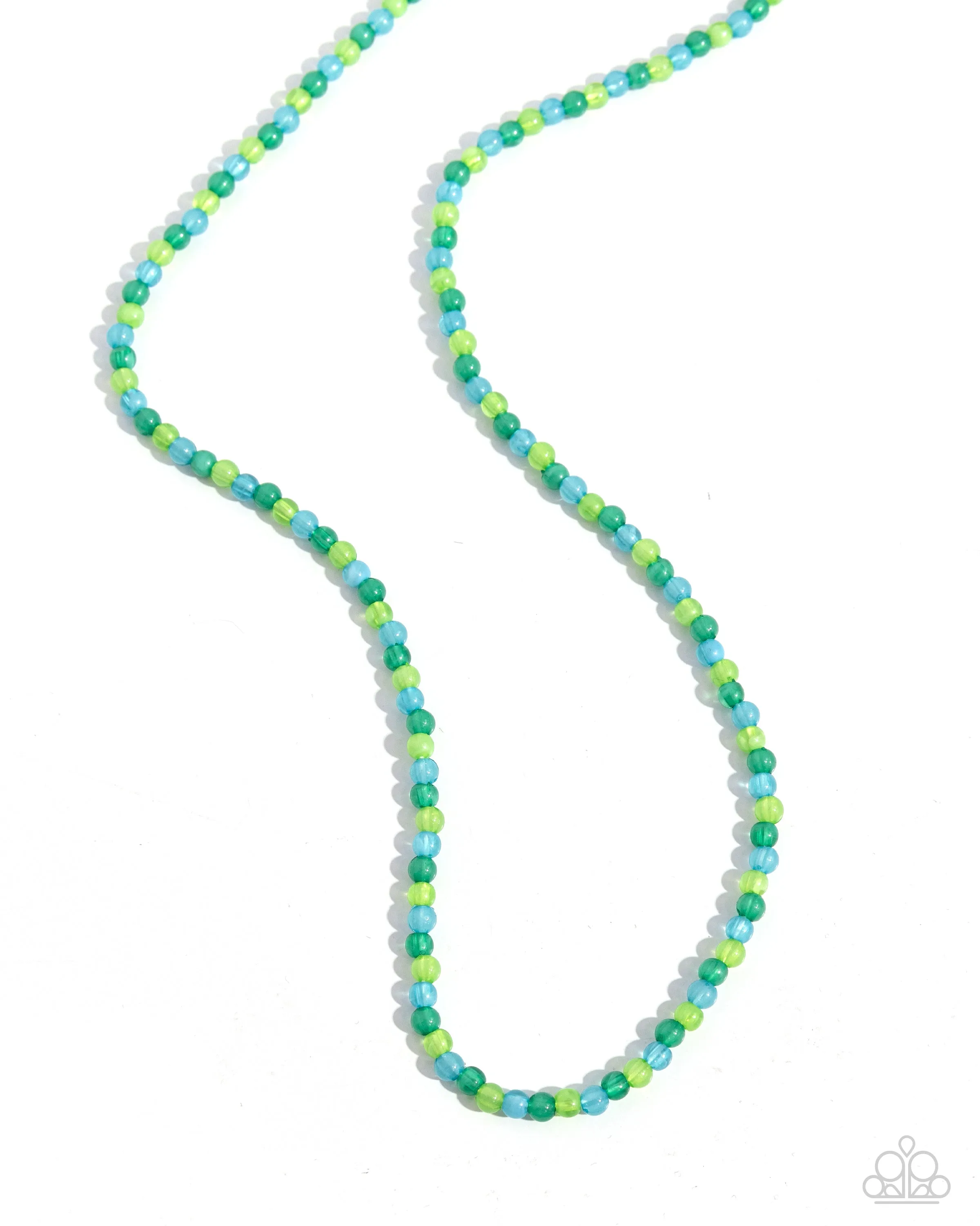 Beaded Belonging - Green - and Blue Bead Paparazzi Short Necklace