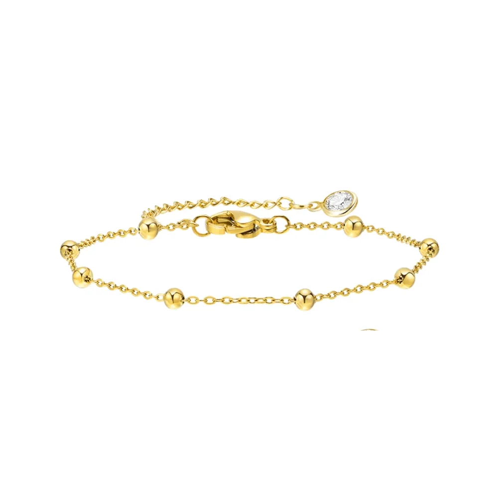 Beaded Link Bracelet with Adjustable Chain