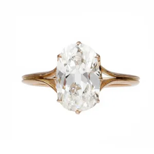 Bell & Bird Split Shoulder Scalloped Prong Diamond Ring
