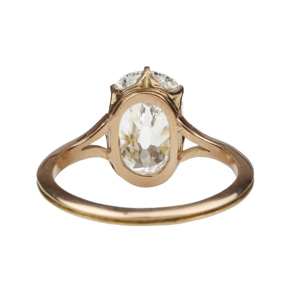 Bell & Bird Split Shoulder Scalloped Prong Diamond Ring