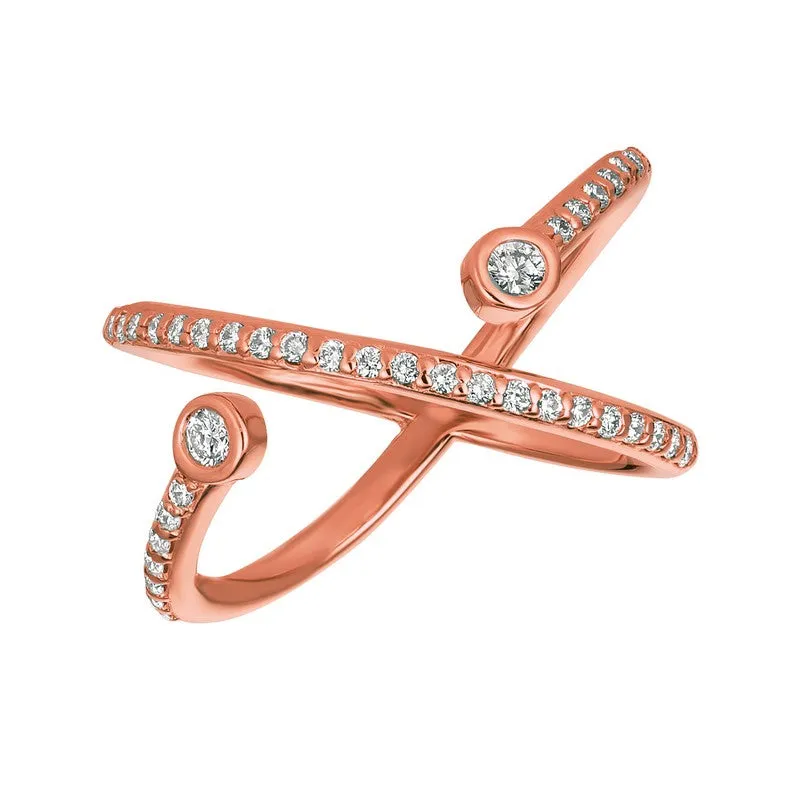 ‘BEZEL CROSSLINK’ DIAMOND RING 14K GOLD (0.45 CTW)