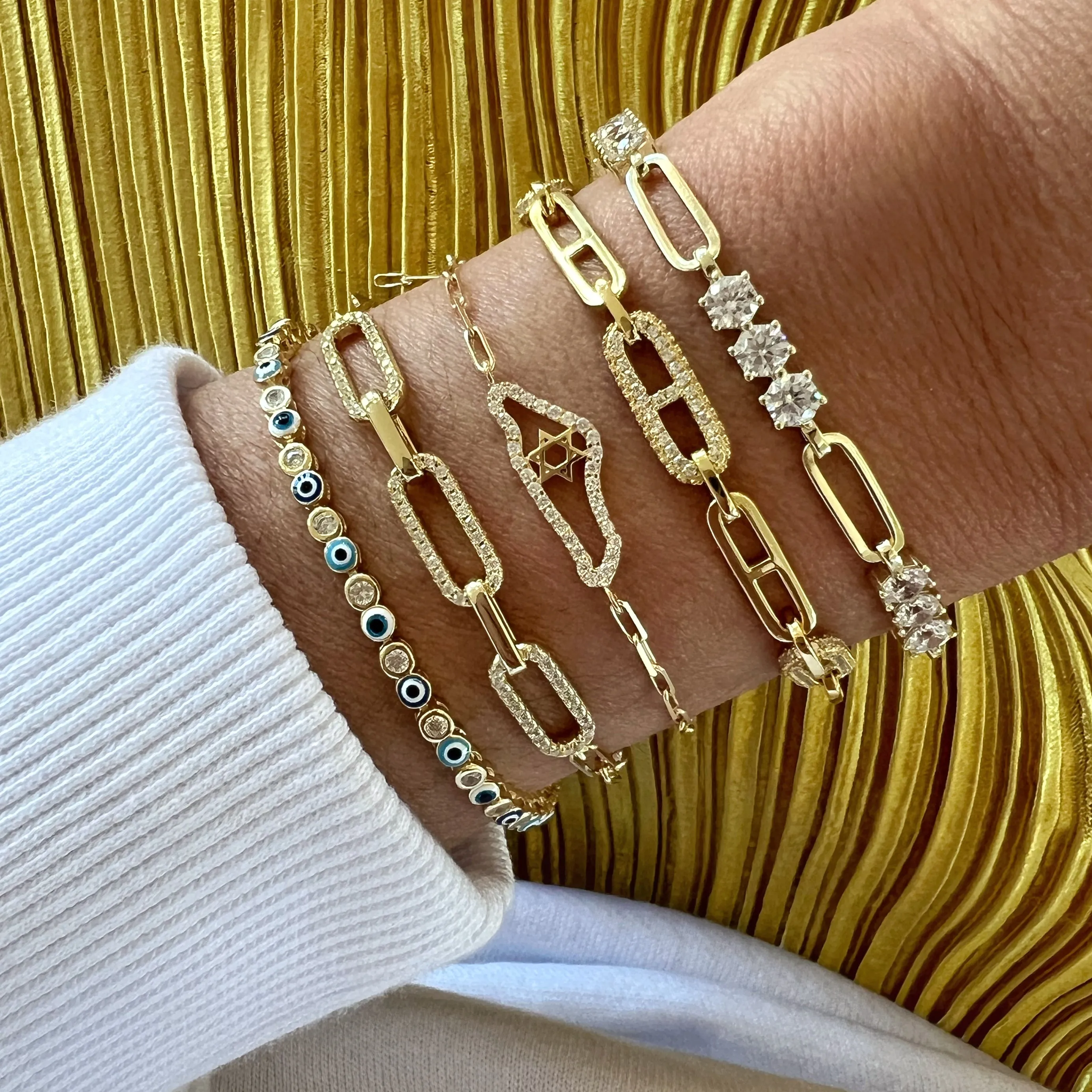 Bezel Eye Tennis Bracelet