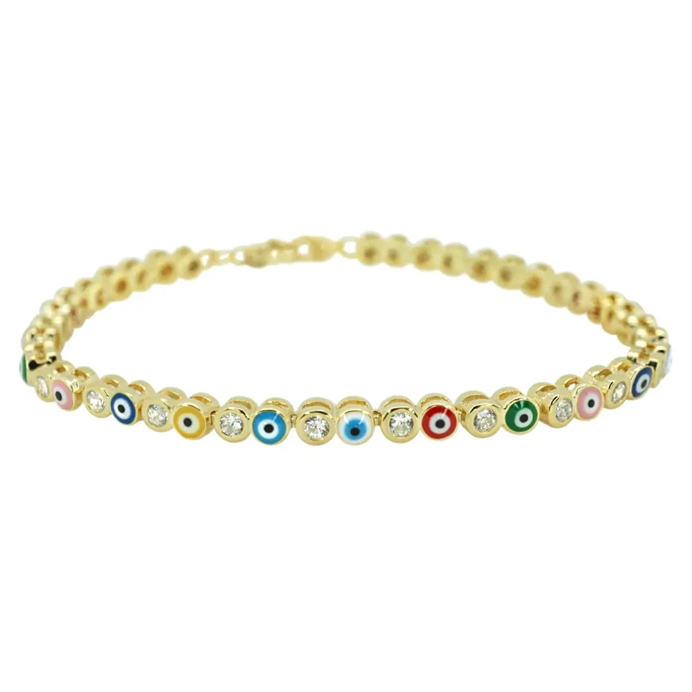 Bezel Eye Tennis Bracelet