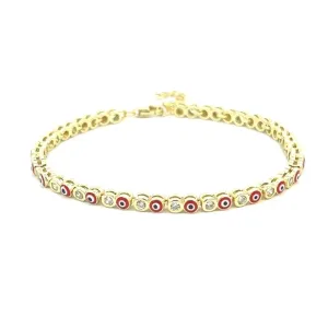 Bezel Eye Tennis Bracelet