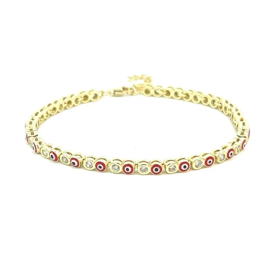 Bezel Eye Tennis Bracelet