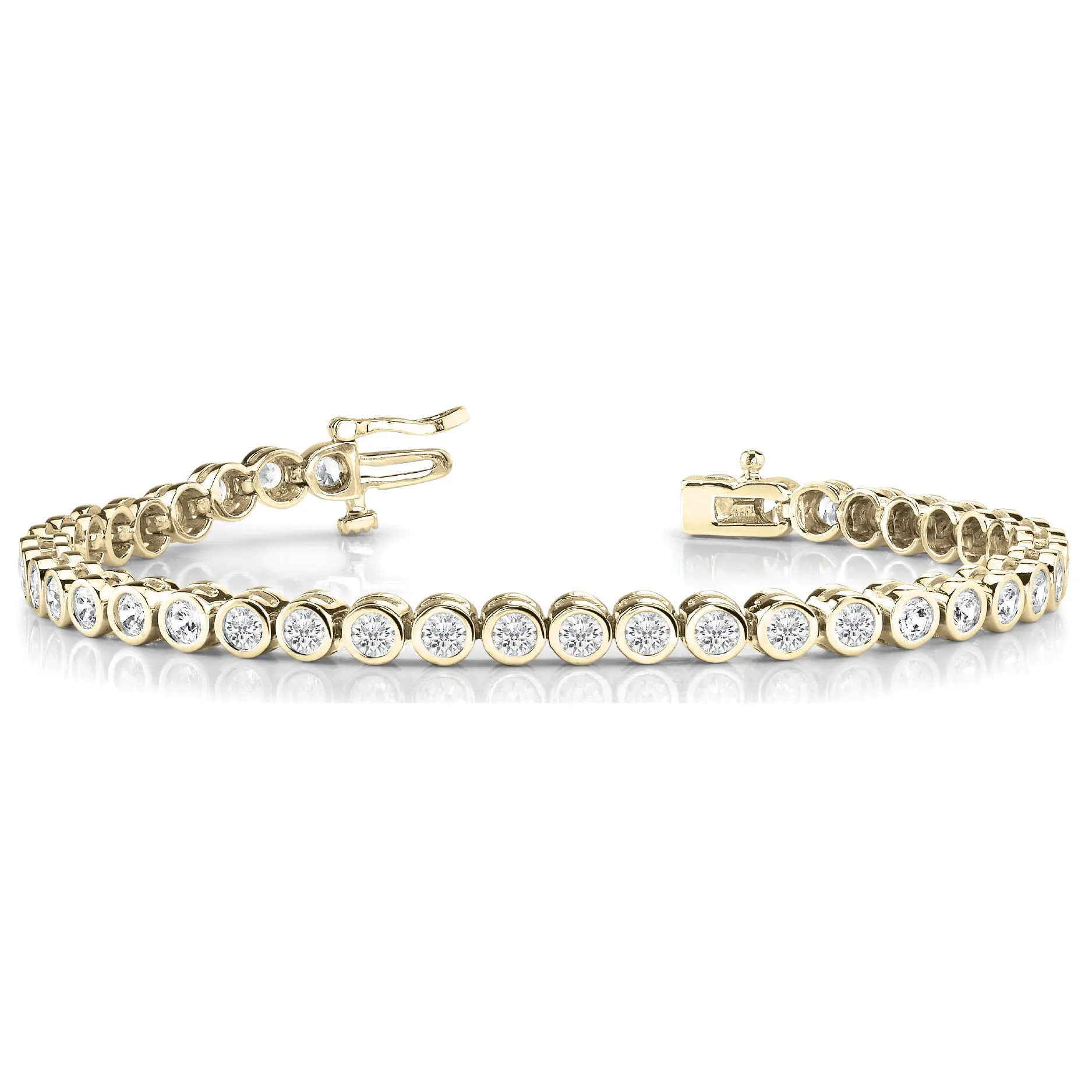 Bezel Set Round Diamond Tennis Bracelet