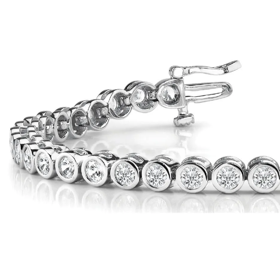 Bezel Set Round Diamond Tennis Bracelet
