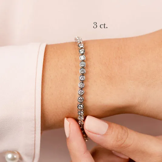Bezel Set Round Diamond Tennis Bracelet