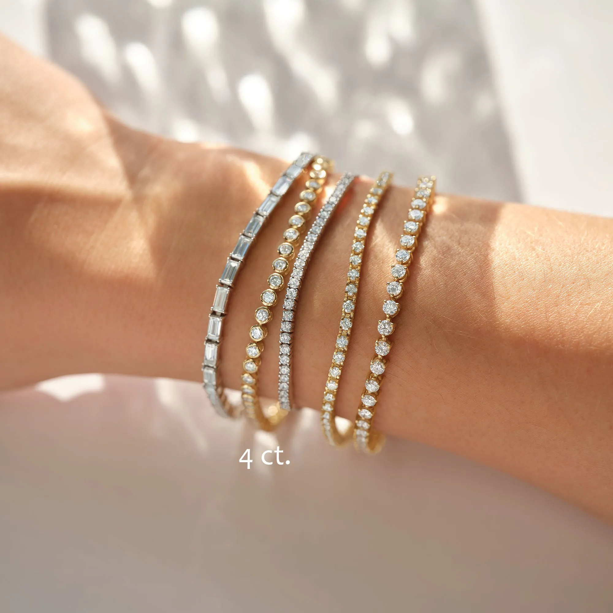 Bezel Set Round Diamond Tennis Bracelet