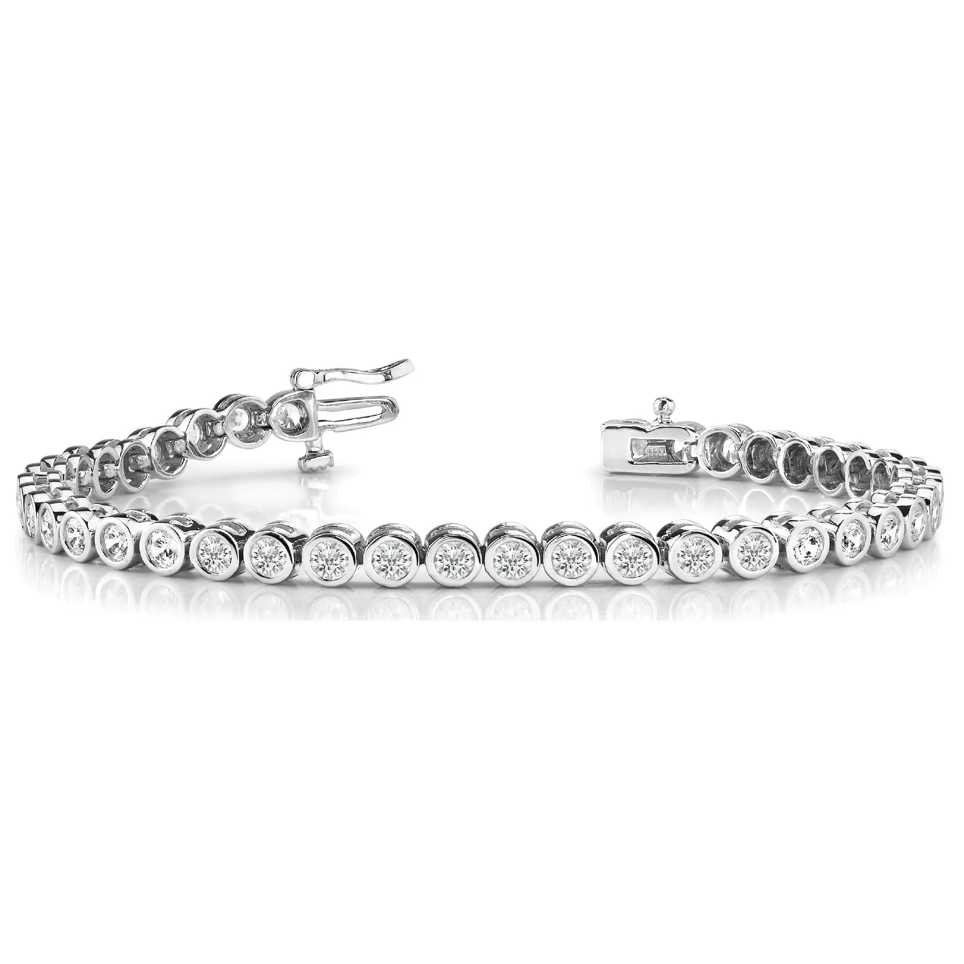 Bezel Set Round Diamond Tennis Bracelet