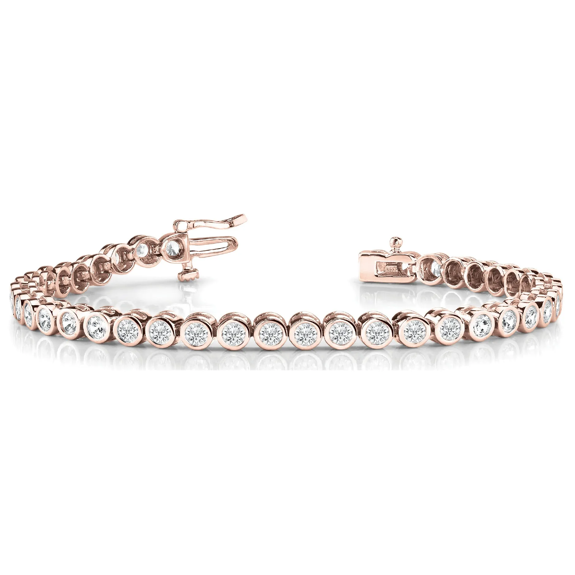 Bezel Set Round Diamond Tennis Bracelet