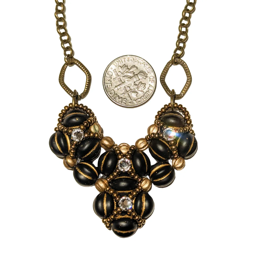 Black and Gold Heart Necklace